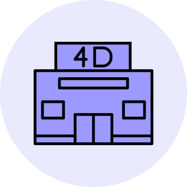 4d Sinema ikonu vektör illüstrasyonu