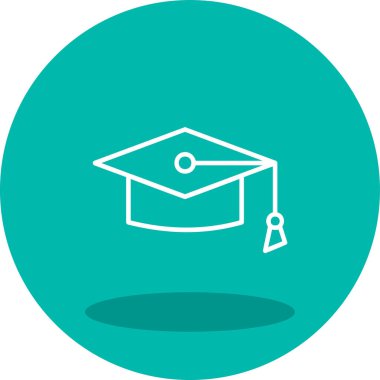 Mortarboard web simgesi basit illüstrasyon