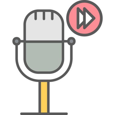 Podcast İleri sar. Web simgesi vektör illüstrasyonu        