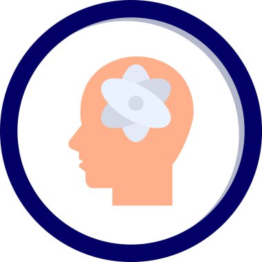 İnsan beyni simgesi, basit vektör çizimi 