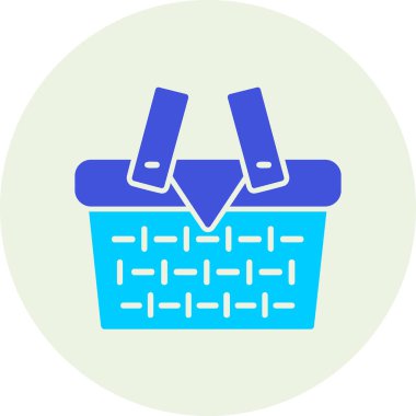 piknik sepeti simge vektör çizim