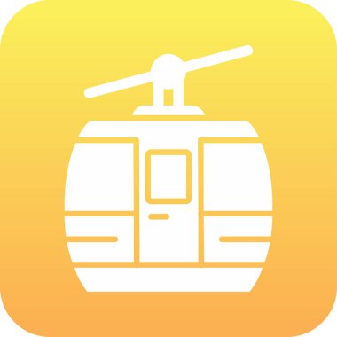 Kablo araba simgesi, vektör illüstrasyonu 