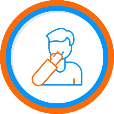 Man Touch Face web simgesi, vektör illüstrasyonu