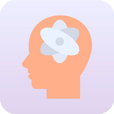 İnsan beyni simgesi, basit vektör çizimi 