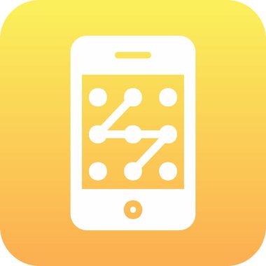 Mobil Desen Kilit simgesi, vektör illüstrasyonu