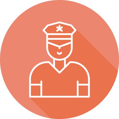 Güvenlik subayı simgesi, vektör illüstrasyonu basit tasarım