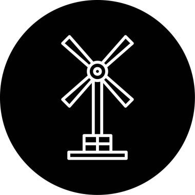 Yel değirmeni ikonu vektör illüstrasyonu