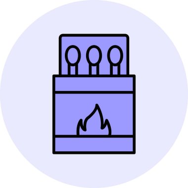 Kibrit. Web simgesi basit illüstrasyon 