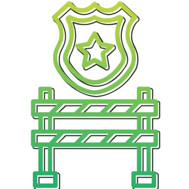 Polis Çizgisi Web simgesi, vektör illüstrasyonu