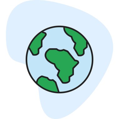 toprak küresi simgesi, vektör illüstrasyonu basit tasarım