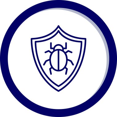 Antivirüs web simgesi, vektör çizimi