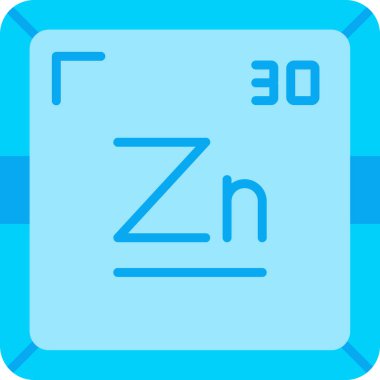 çinko kimyasal element simgesi web illüstrasyonu