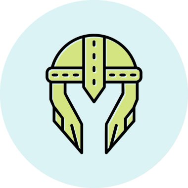 Warior Miğfer simgesi, vektör illüstrasyonu basit tasarım