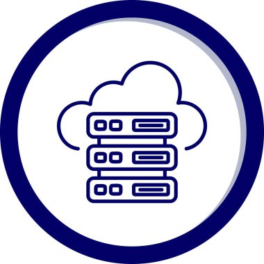 Bulut Sunucusu simgesi, vektör illüstrasyonu basit tasarım