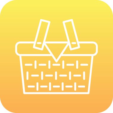 piknik sepeti simge vektör çizim