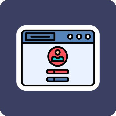 Günlük Kaydı Web simgesi, vektör illüstrasyonu