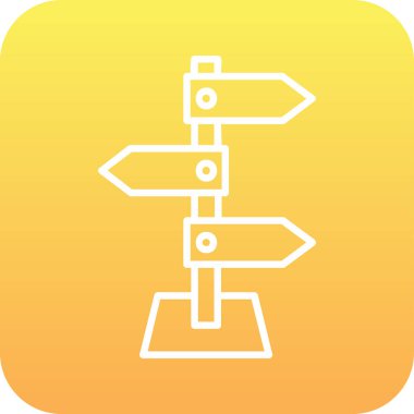 yön işareti simgesi, vektör illüstrasyonu 