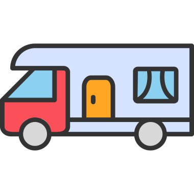 karavan web simgesi basit illüstrasyon