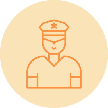 Güvenlik subayı simgesi, vektör illüstrasyonu basit tasarım