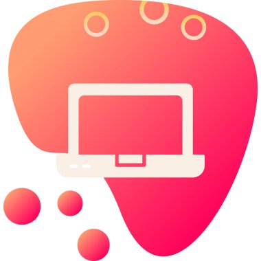 dizüstü bilgisayar simgesi, vektör illüstrasyonu basit tasarım