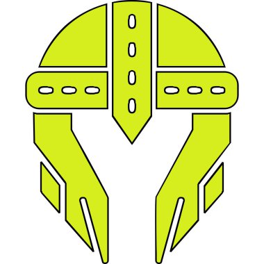 Warior Miğfer simgesi, vektör illüstrasyonu basit tasarım