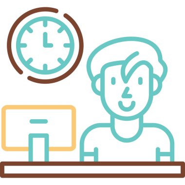 Sıkı Çalışma simgesi, vektör illüstrasyonu