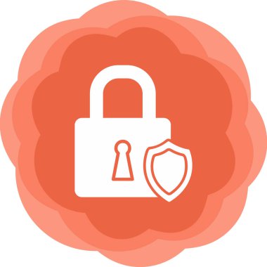 Asma kilit. Web simgesi basit illüstrasyon