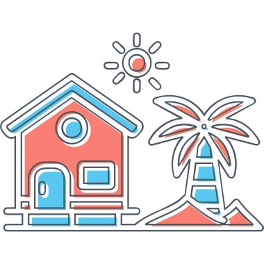 Plaj simge vektör çizim 