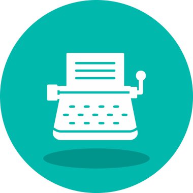 Daktilo. Web simgesi basit illüstrasyon 