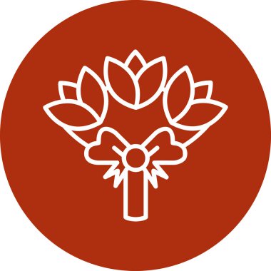 Çiçek buketi. Web simgesi basit illüstrasyon