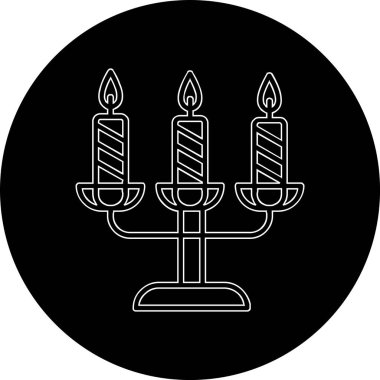 Bir şamdan ağ simgesinin vektör illüstrasyonu 