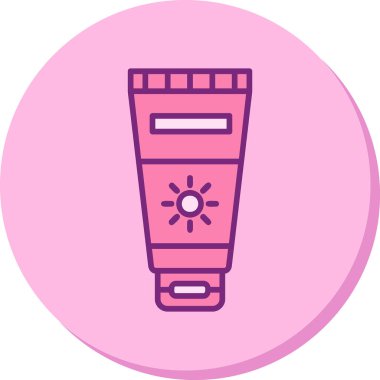 Güneş kremi simge vektör çizim.