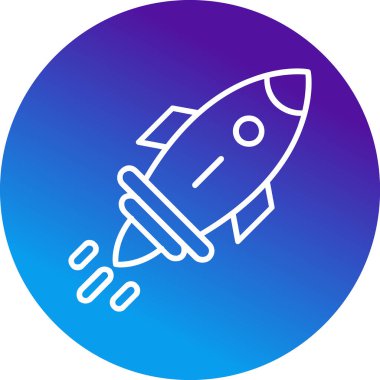 Roket. Web simgesi basit illüstrasyon 