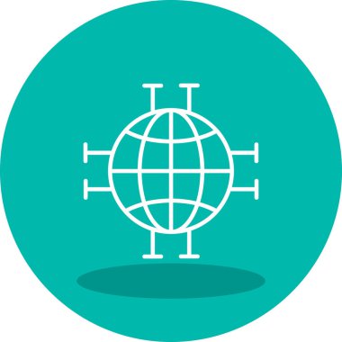 Dünya çapında web simgesi vektör illüstrasyonu               