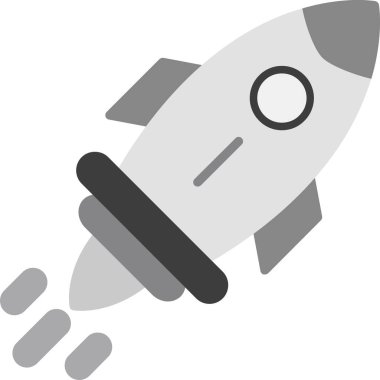 Roket. Web simgesi basit illüstrasyon 