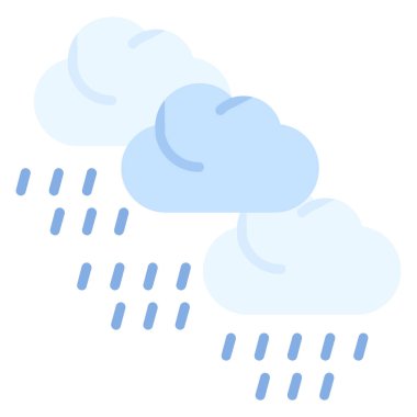 Yağmurlu bulutlar. Web simgesi basit illüstrasyon