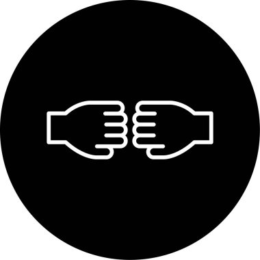 Eller simgesi, web basit illüstrasyon, saygı kavramı