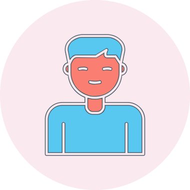  Erkek kullanıcı. Web simgesi basit illüstrasyon