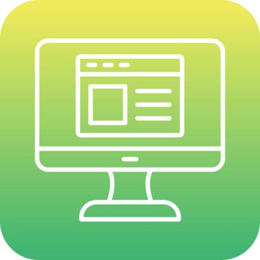 Web sitesi işareti, vektör illüstrasyonlu blog simgesi, bilgisayar ekranı