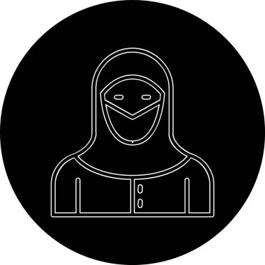 Müslüman kadın ikon vektör çizimi tasarımı