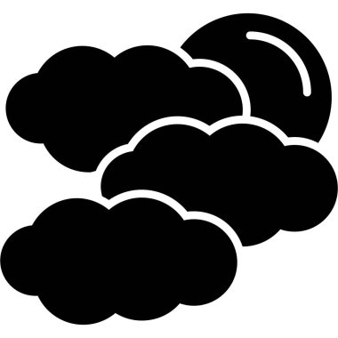 Hava bulutlu. Web simgesi basit illüstrasyon