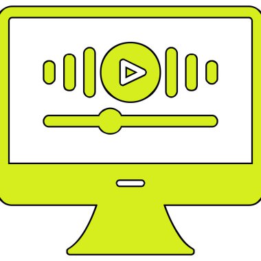 Müzik Video simgesinin vektör illüstrasyonu