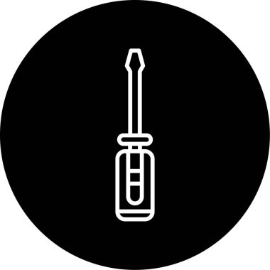 tornavida simgesi. Web için tornavida simgesinin karikatür çizimi