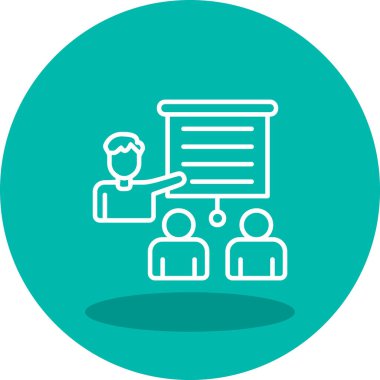 izleyici sunum simgesi vektör illüstrasyonu