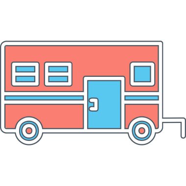 Camper van simge vektör çizim