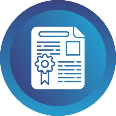 Lisans sertifikası simgesi, vektör illüstrasyonu basit tasarım