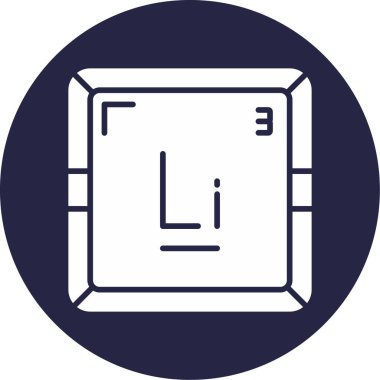 Lityum Li kimyasal element simgesi. Periyodik tablonun kimyasal elementi. Atom numarası ile imzala