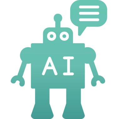  Chatbot simgesi, vektör illüstrasyonu basit tasarım