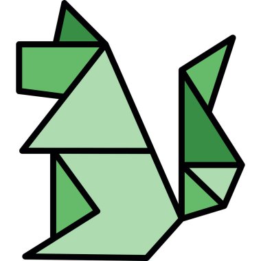 kağıt sincap simgesi, ağ basit illüstrasyon