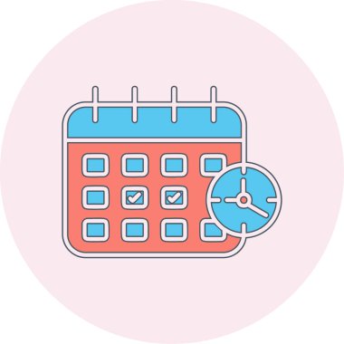 Zamanlama simgesi, vektör illüstrasyonu